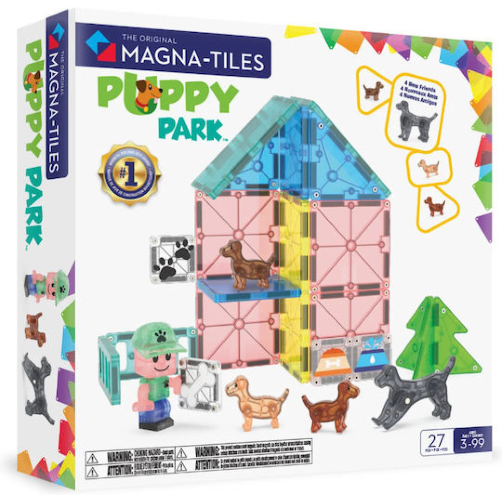 Magna-Tiles Μαγνητικό Παιχνίδι 27 Κομματιών Puppy Park