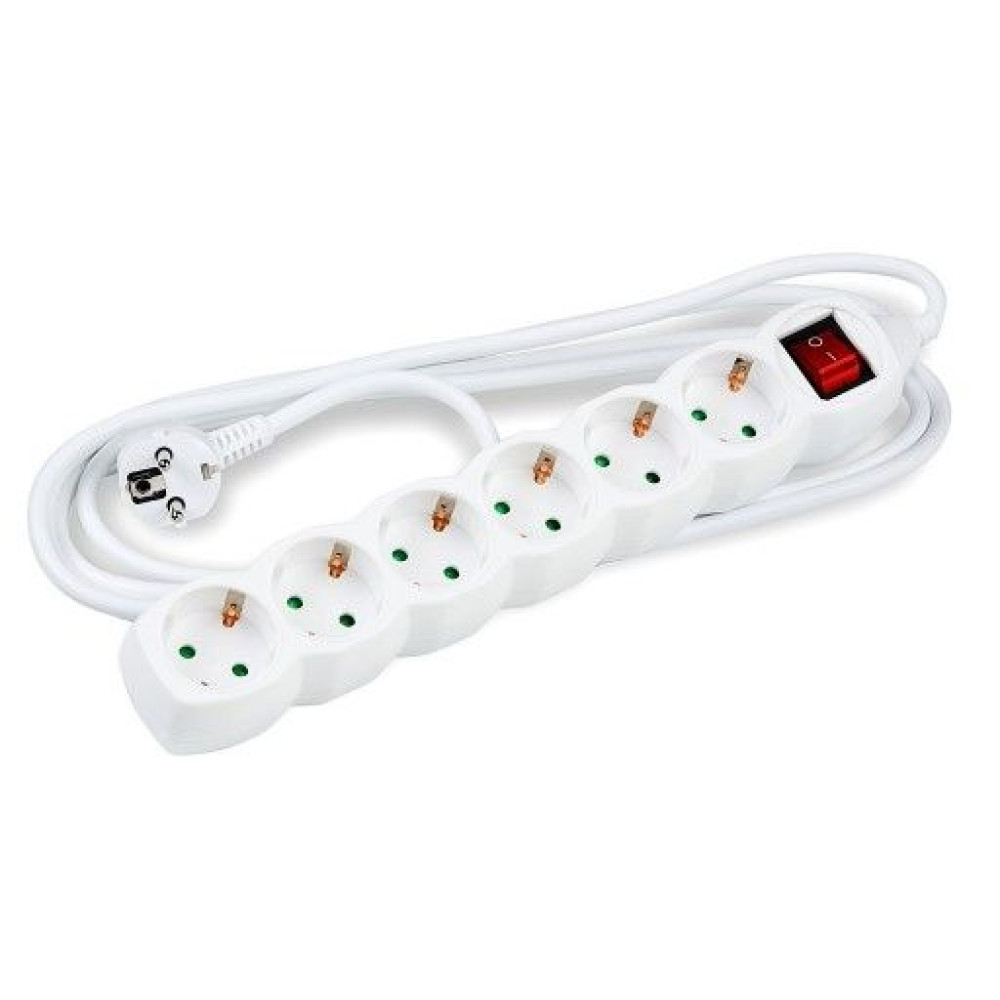 Technik Πολύπριζο 6 θέσεων 3x1,5mm με Διακόπτη 3m (Λευκό)