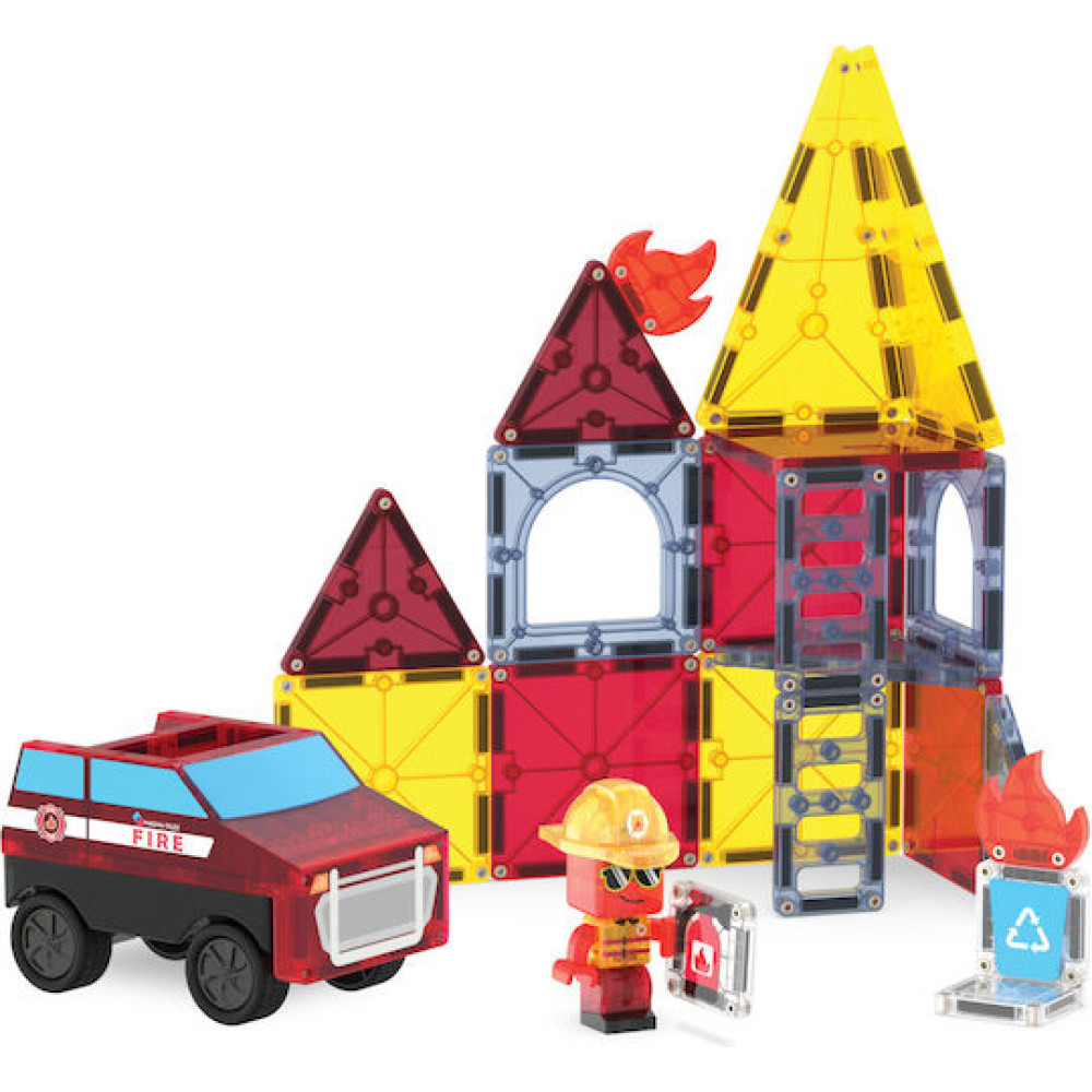 Magna-Tiles Μαγνητικό Παιχνίδι 27 Κομματιών Fire Rescue