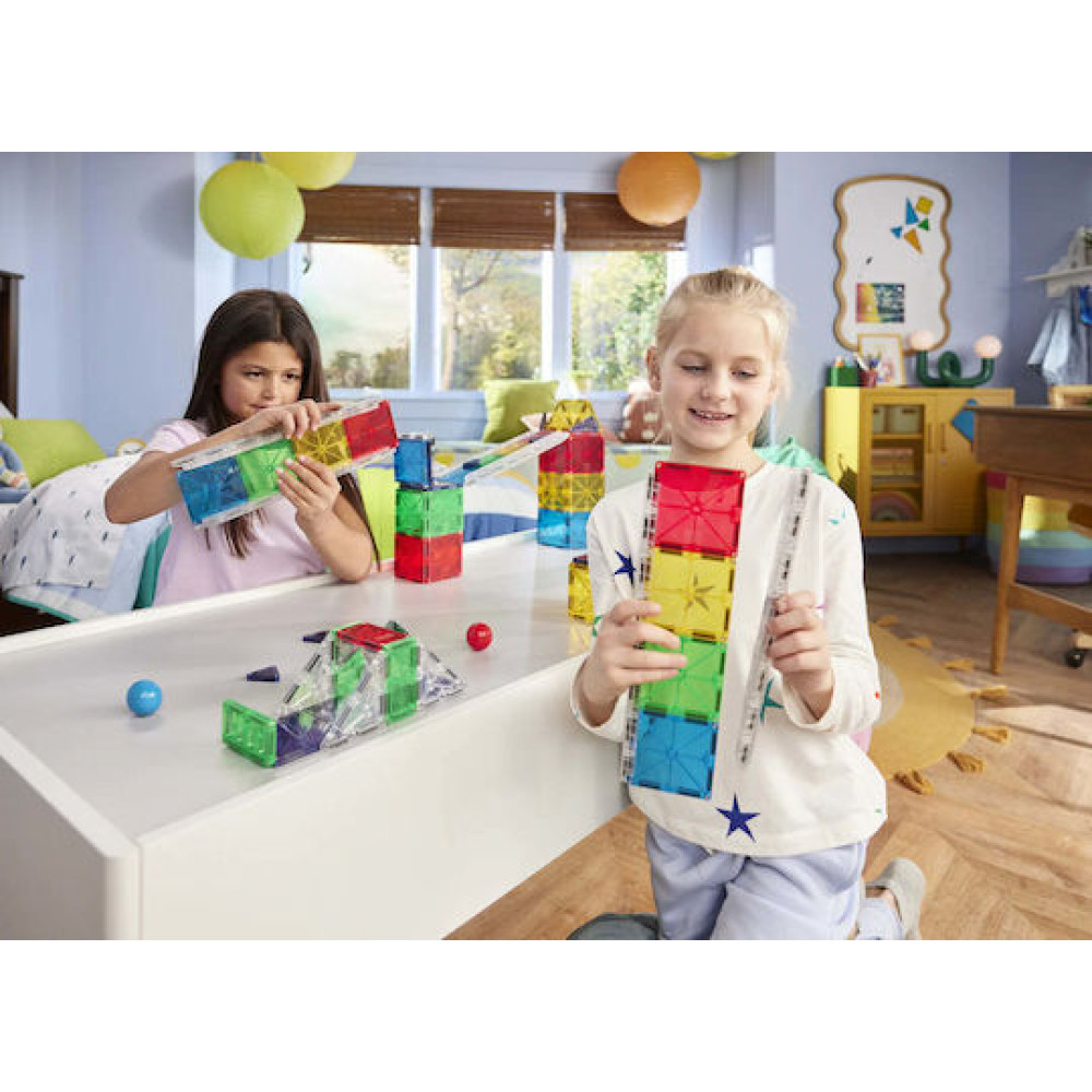 Magna-Tiles Μαγνητικό Παιχνίδι 90 Κομματιών Rail Racers Deluxe