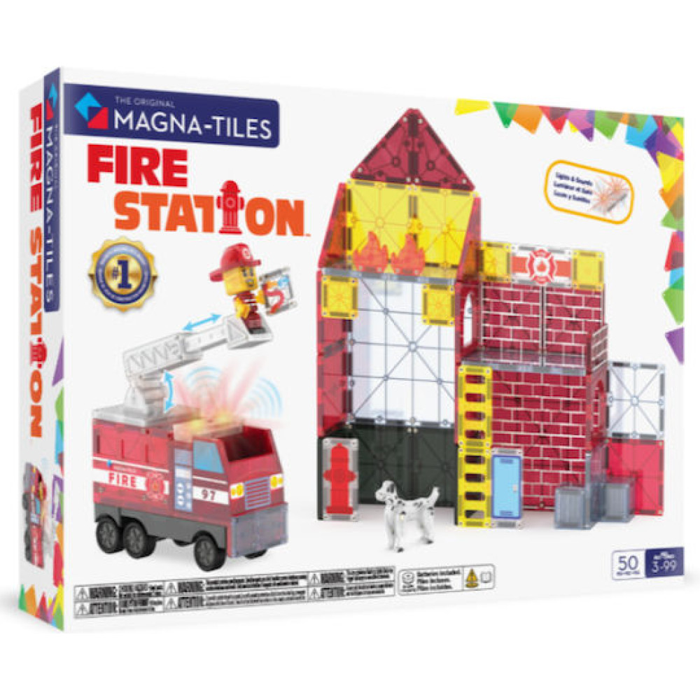 Magna-Tiles Μαγνητικό Παιχνίδι 50 Κομματιών Fire Station