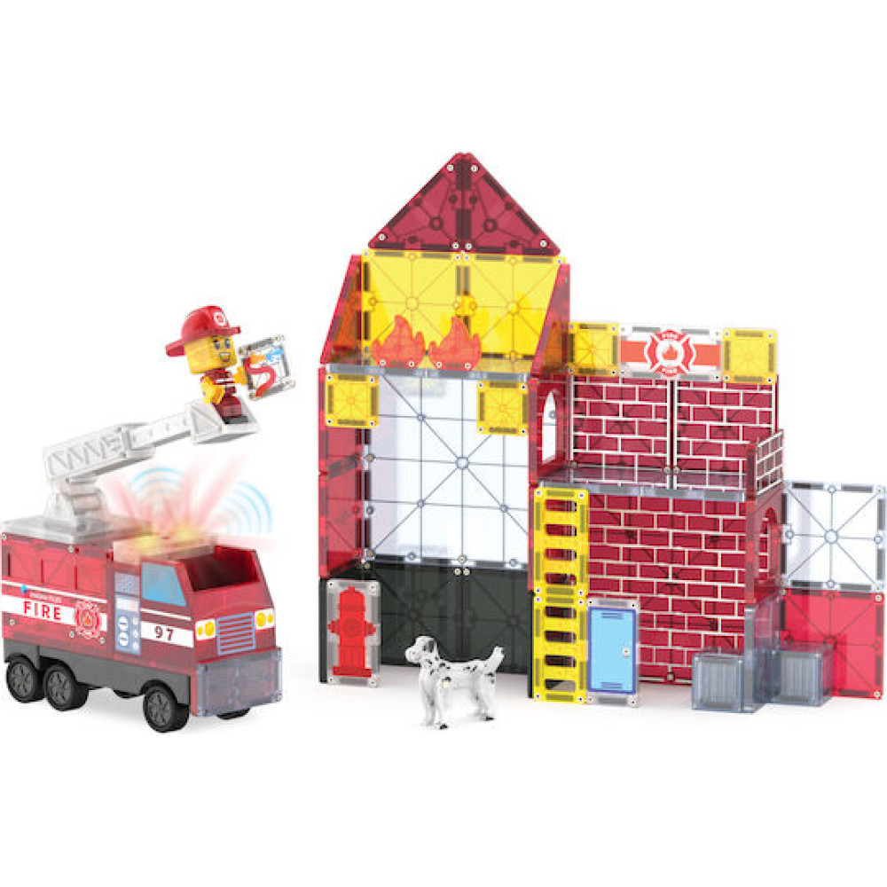 Magna-Tiles Μαγνητικό Παιχνίδι 50 Κομματιών Fire Station