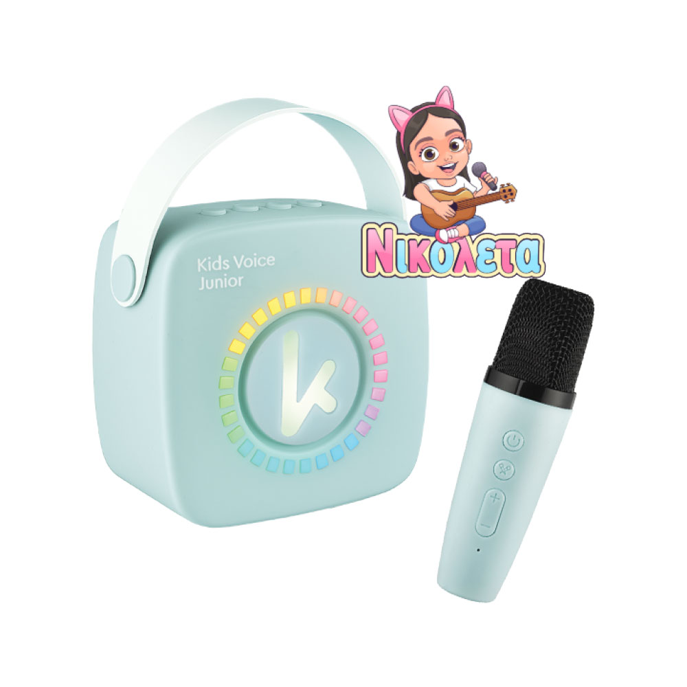 Kiddoboo KidsVoice mini Karaoke NikoletaTV BT Ηχείο & Μικρόφωνο (Blue)