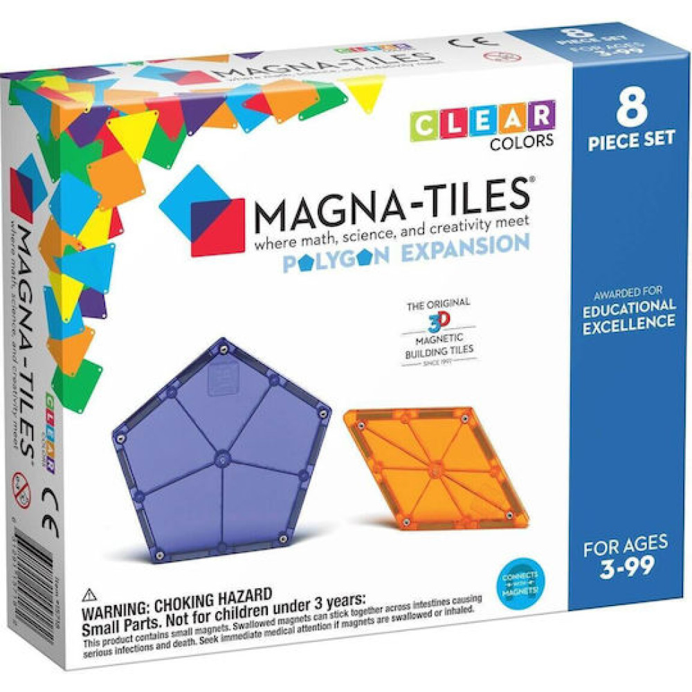 Magna-Tiles Μαγνητικό Παιχνίδι 8 κομματιών Πολύγωνα (Επέκταση)