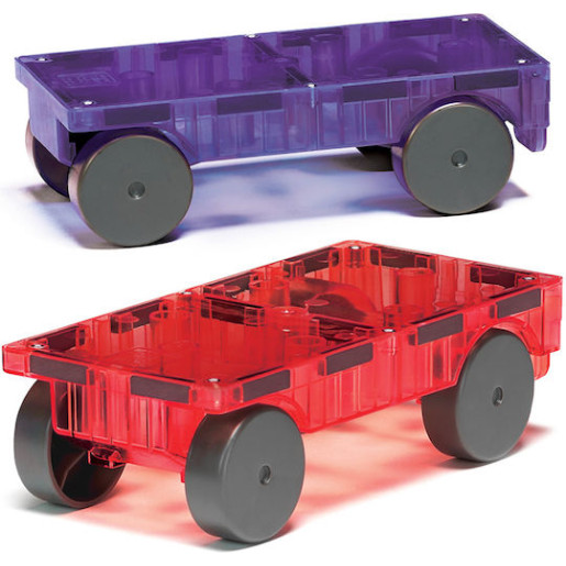 Magna-Tiles Μαγνητικό Παιχνίδι 2 κομματιών Car Expansion (Μωβ Κόκκινο)