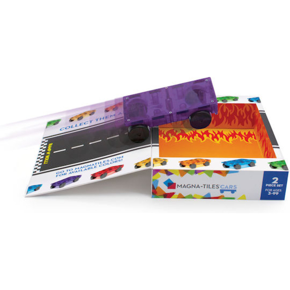 Magna-Tiles Μαγνητικό Παιχνίδι 2 κομματιών Car Expansion (Μωβ Κόκκινο)