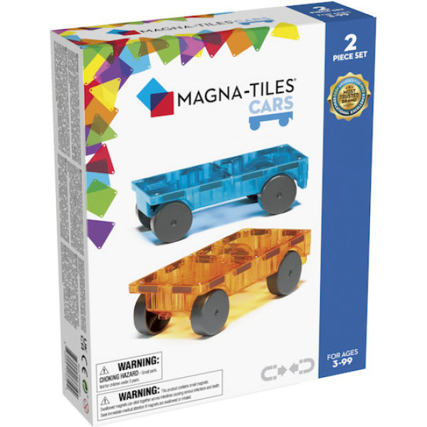 Magna-Tiles Μαγνητικό Παιχνίδι 2 κομματιών Car Expansion (Μπλε Πορτοκαλί)