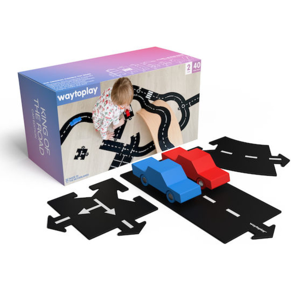 Waytoplay Σετ Βασιλιάς του Δρόμου (40 τμχ) με Αυτοκινητάκια
