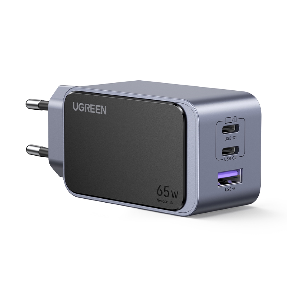 Ugreen X553/35042 φορτιστής 3 Θέσεων GaN PD 65W (Γκρι)