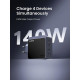 Ugreen X570/45575 φορτιστής 4 Θέσεων GaN PD 140W (Γκρι)