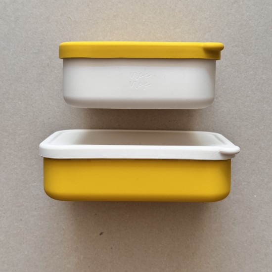 Nok Nok Lunchbox Φαγητοδοχείο Σιλικόνης χωρίς χωρίσματα 800ml (Yellow with Ivory)