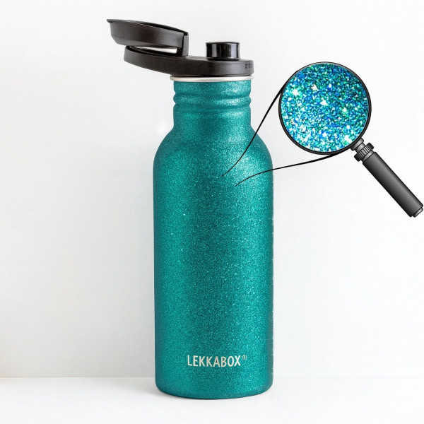 Lekkabox Glitter Ανοξείδωτο Παγούρι 500ml Aqua