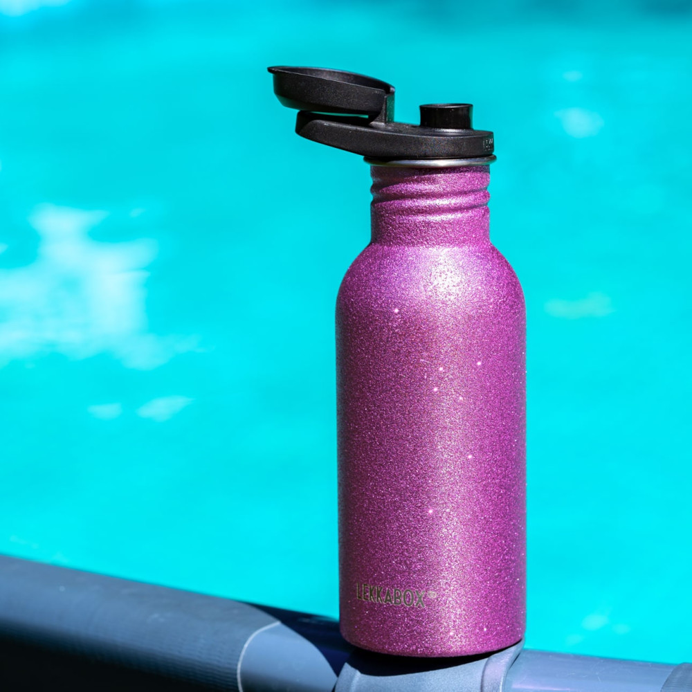Lekkabox Glitter Ανοξείδωτο Παγούρι 500ml Pink