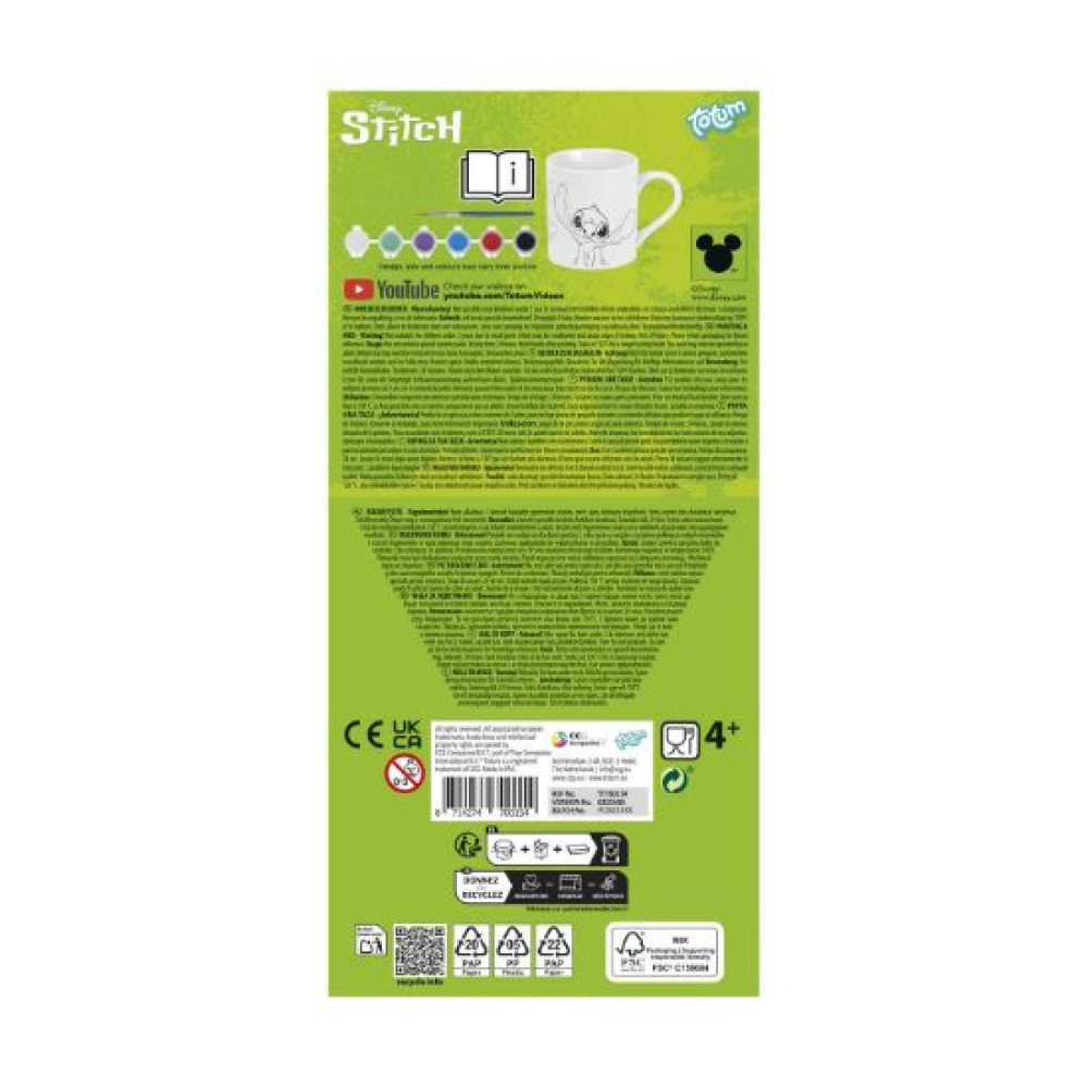Totum Κούπα Κεραμική Stitch - Paint Your Own Mug