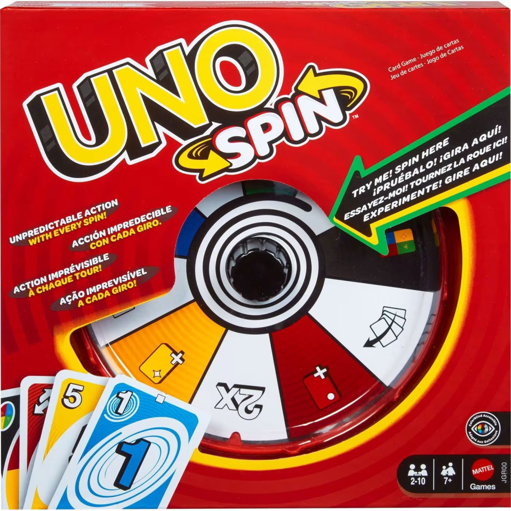 Mattel Uno Spin Επιτραπέζιο Παιχνίδι με Κάρτες (JGR00)