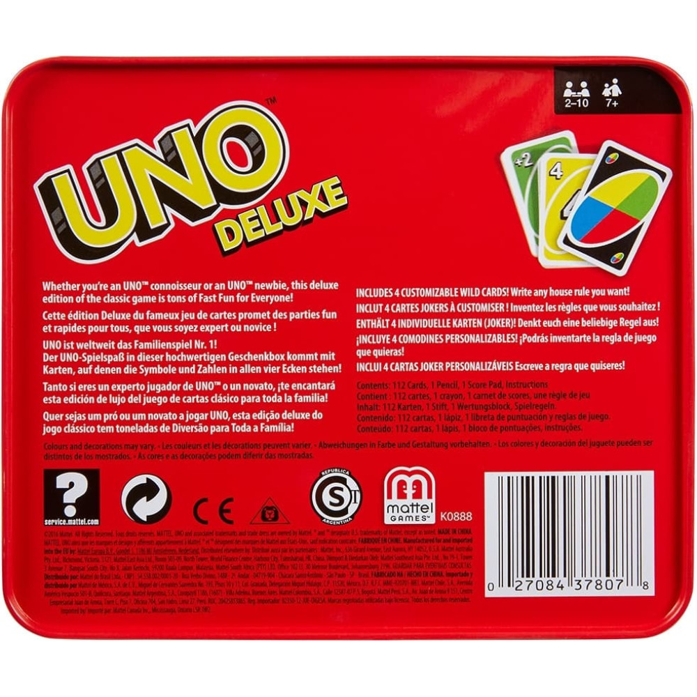Mattel Uno Deluxe Επιτραπέζιο Παιχνίδι με Κάρτες (K0888)