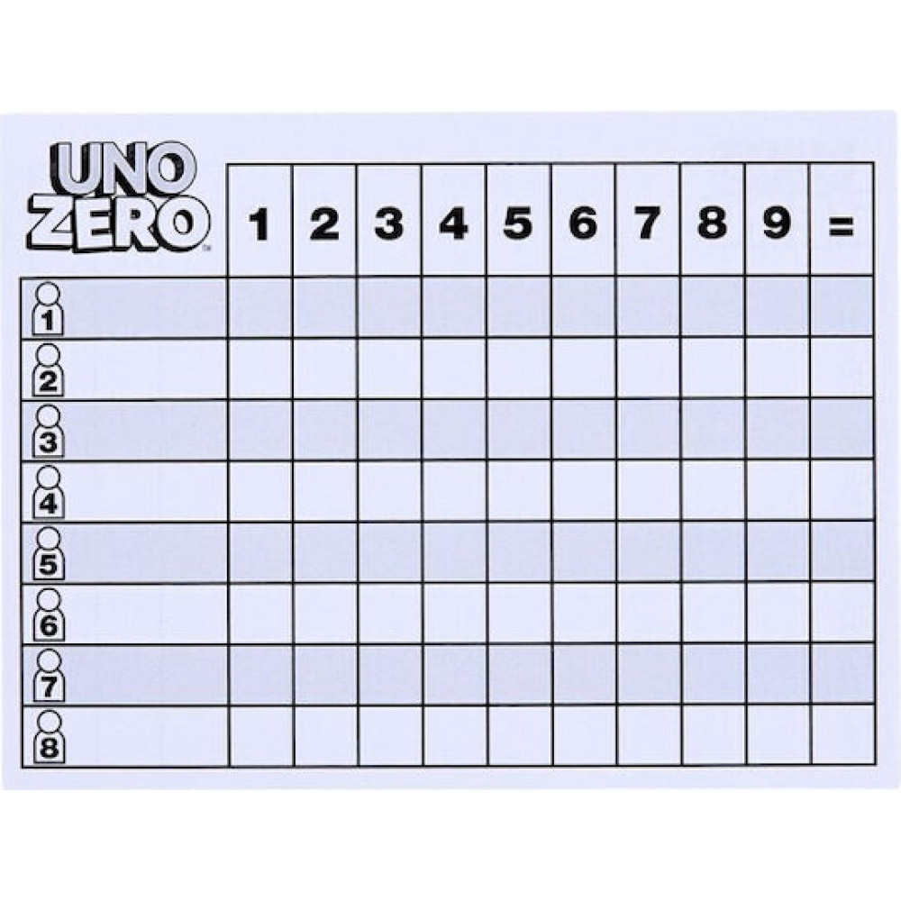 Mattel Uno Zero Επιτραπέζιο Παιχνίδι με Κάρτες (JHH48)
