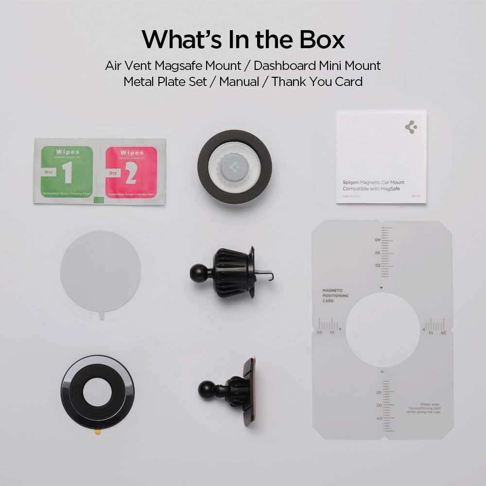 Spigen MFT13 Magnetic MagSafe Dashboard & Vent Βάση Κινητού Αυτοκινήτου (Μαύρο)