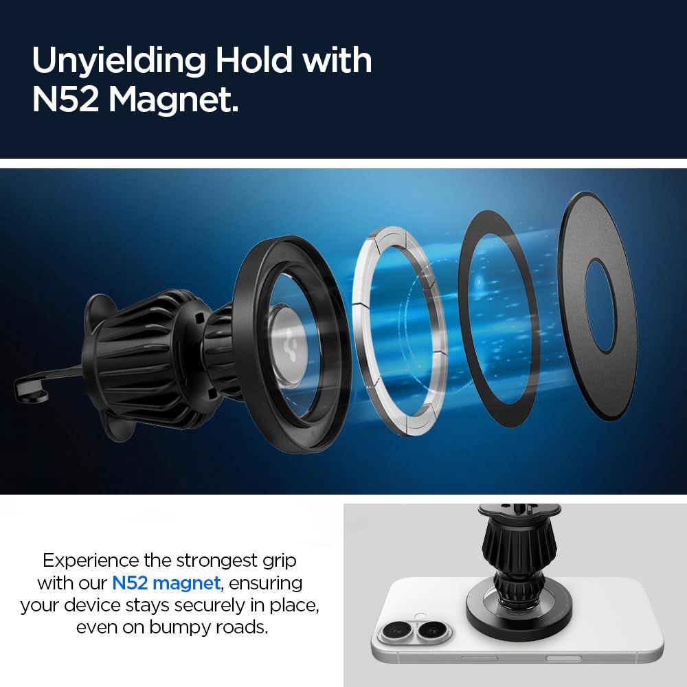 Spigen MFT13 Magnetic MagSafe Dashboard & Vent Βάση Κινητού Αυτοκινήτου (Μαύρο)