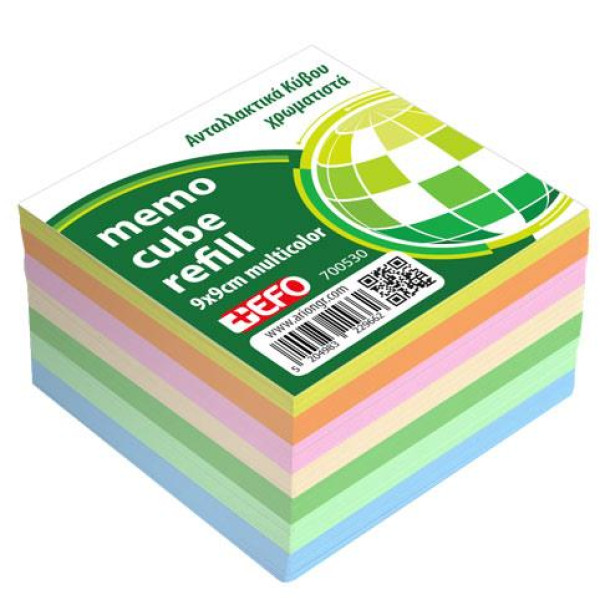 +EFO Κύβος Σημειώσεων 500 Φύλλων (Πολύχρωμα 8.5x8.5cm)