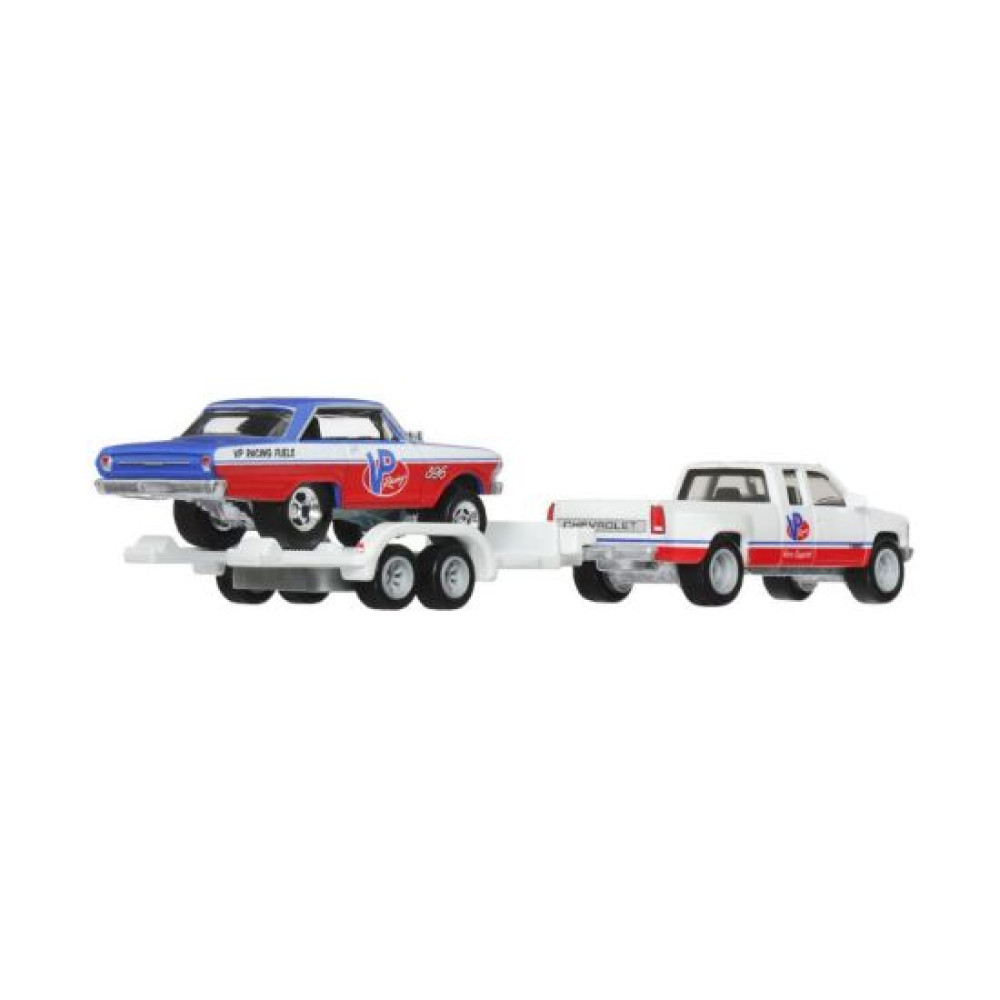 Mattel Hot Wheels Premium Car Culture Team Transport - '63 Chevy Nova '88 Chevy Silverado 3500 VP Racing (HRV42)