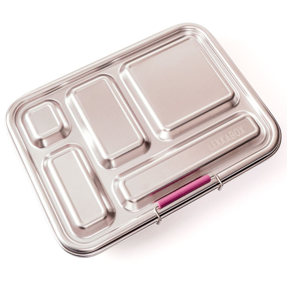 Lekkabox Grande Ανοξείδωτο Φαγητοδοχείο με 5 χωρίσματα (Berry)