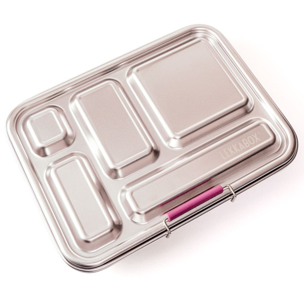 Lekkabox Grande Ανοξείδωτο Φαγητοδοχείο με 5 χωρίσματα (Berry)