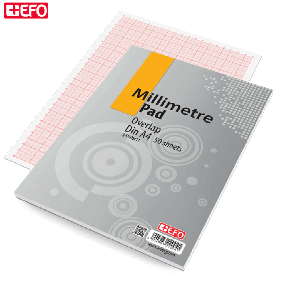 +EFO Μπλοκ Μιλιμετρέ Αδιαφανές Α4 50φ