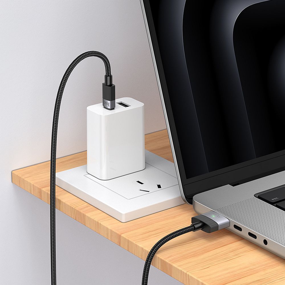 Hoco U141 καλώδιο USB-C σε MagSafe 3, 140W 1.8m (Μαύρο)