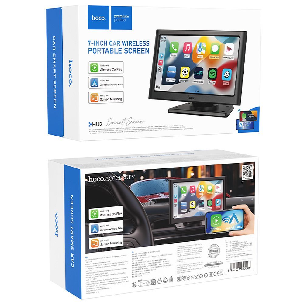 Hoco HU2 7-inch Car wireless Portable Screen