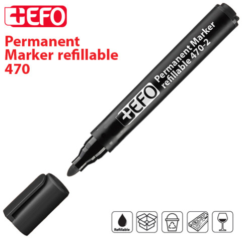+EFO Μαρκαδόρος Ανεξίτηλος 470-2 F Μαύρο