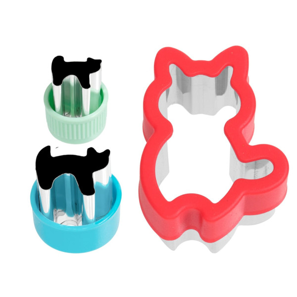 Lekkabox Κόφτες από ανοξείδωτο ατσάλι - Γάτες (3 τμχ)