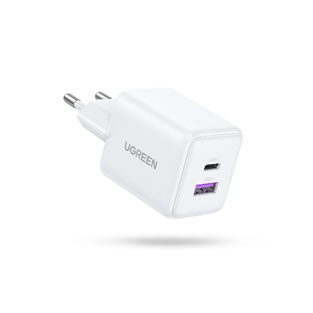 UGreen X516/65015 φορτιστής 30W GaN PD, 1xUSB-A, 1xUSB-C (Λευκό)