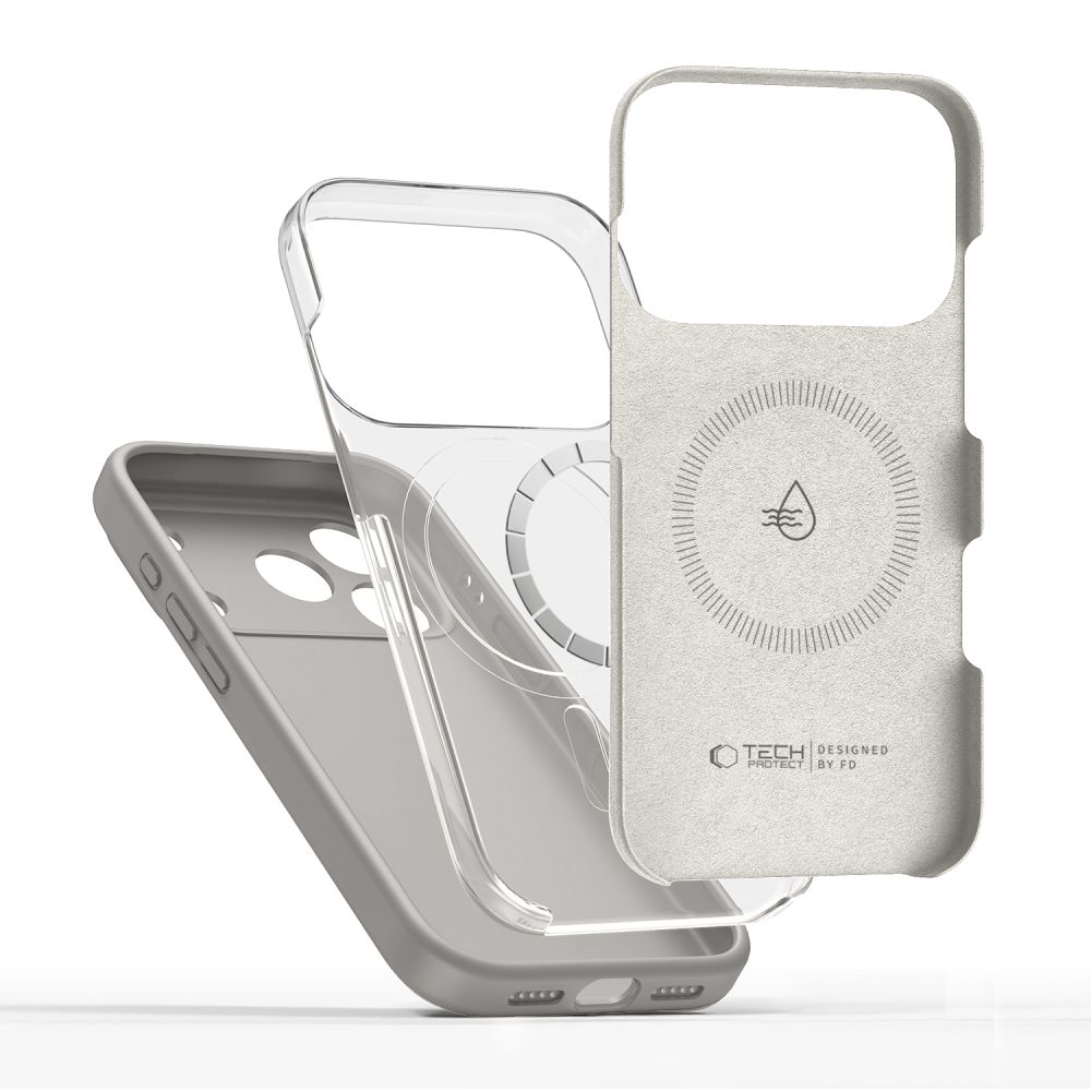 Tech-Protect Silicone Magsafe θήκη για Apple iPhone 17 Pro Max (Stone Grey)