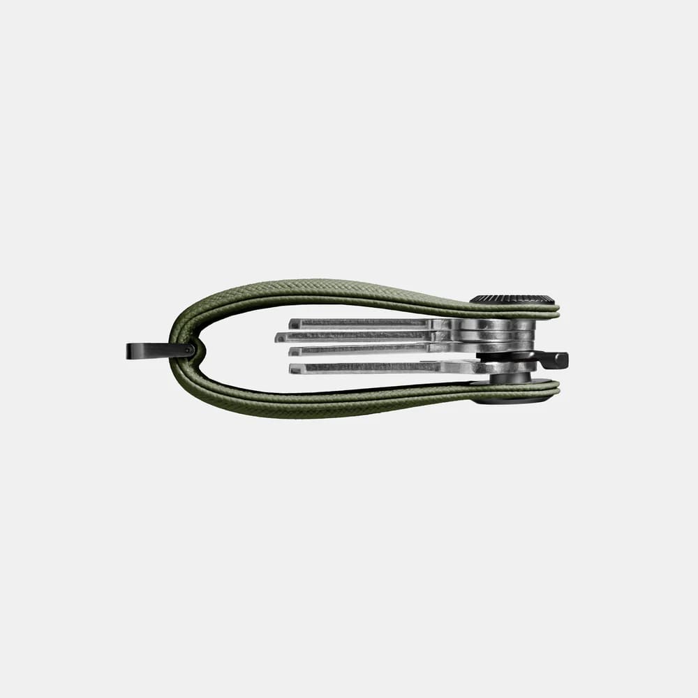 OrbitKey Key Organiser Pro Saffiano Leather Κλειδοθήκη Μπρελόκ (Olive)