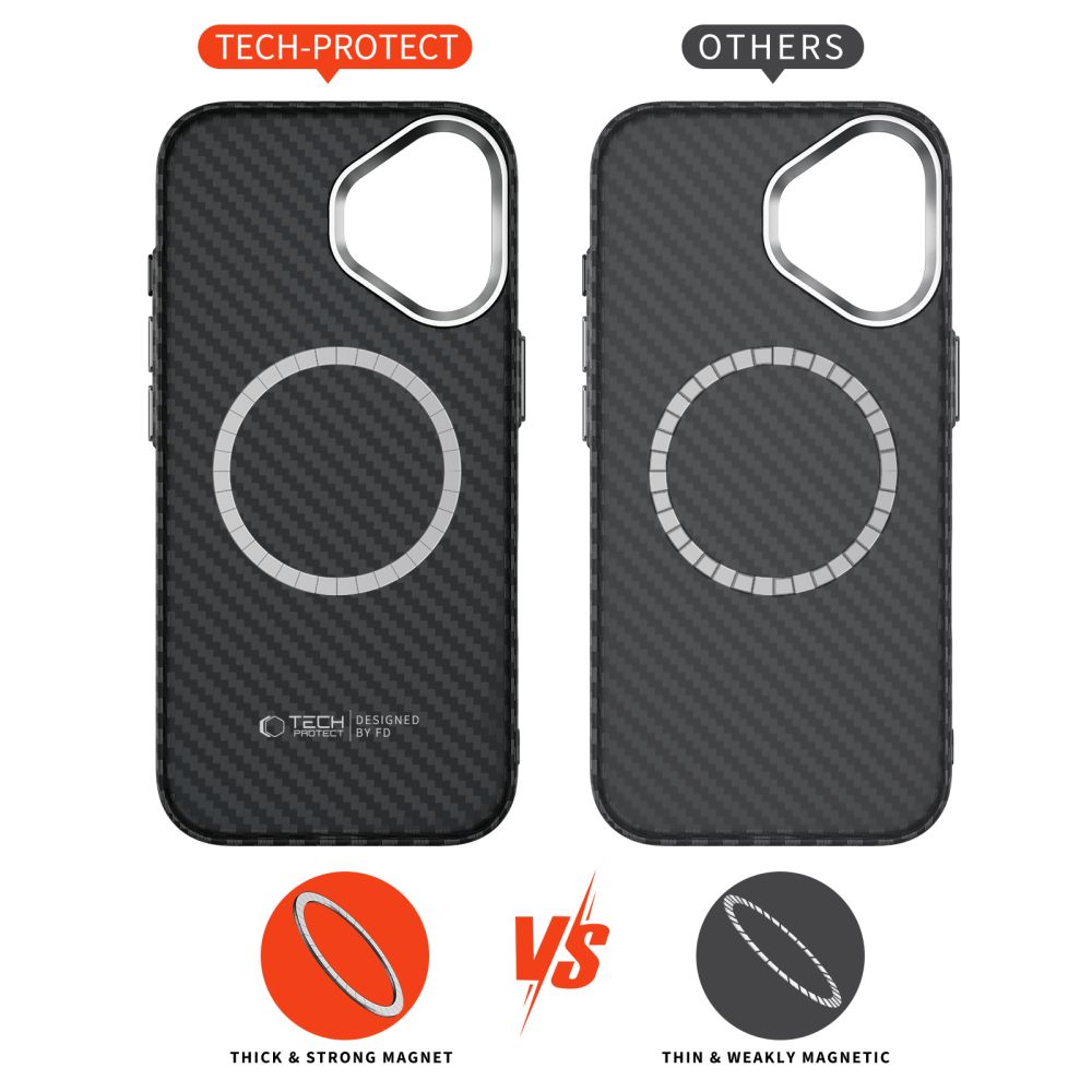 Tech-Protect Ion Carbon Magsafe θήκη για Apple iPhone 17 (Black/Silver)