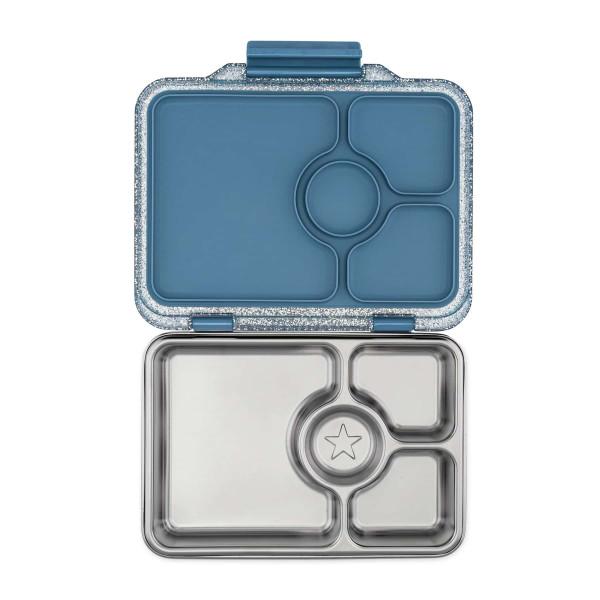Yumbox Prêt Ανοξείδωτο Φαγητοδοχείο με 4 χωρίσματα (Paris Blue Glitter)