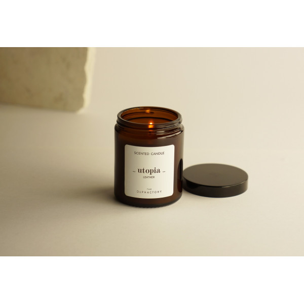 Ambientair Leather Φυτικό Αρωματικό Κερί με Καπάκι 135gr, Utopia - The Olphactor