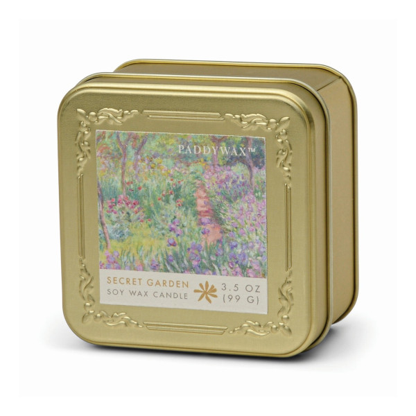Monet 'The Artist Garden of Giverny' Κερί σε μεταλλικό δοχείο Linen & Orris, Secret Garden - Paddywax