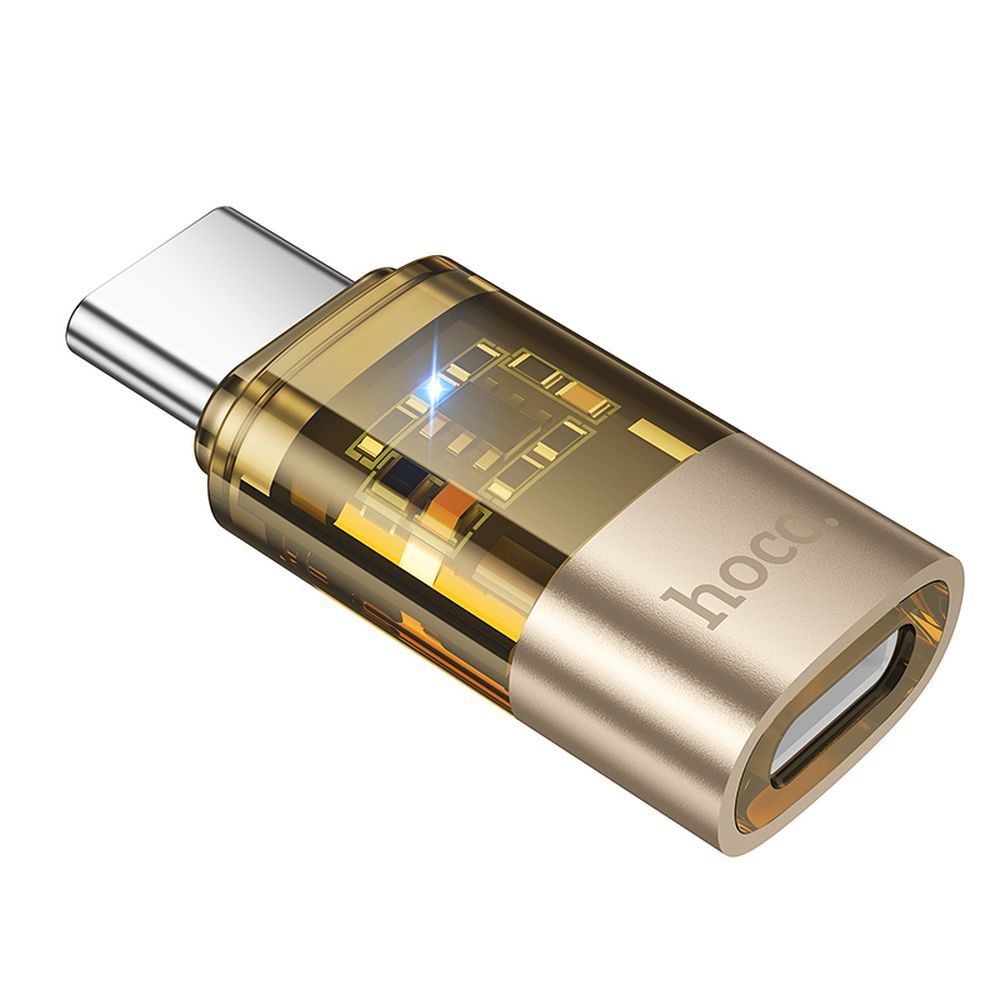 Hoco UA36D Αντάπτορας Type-C σε Lightning (Χρυσό) 