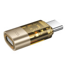 Hoco UA36D Αντάπτορας Type-C σε Lightning (Χρυσό) 