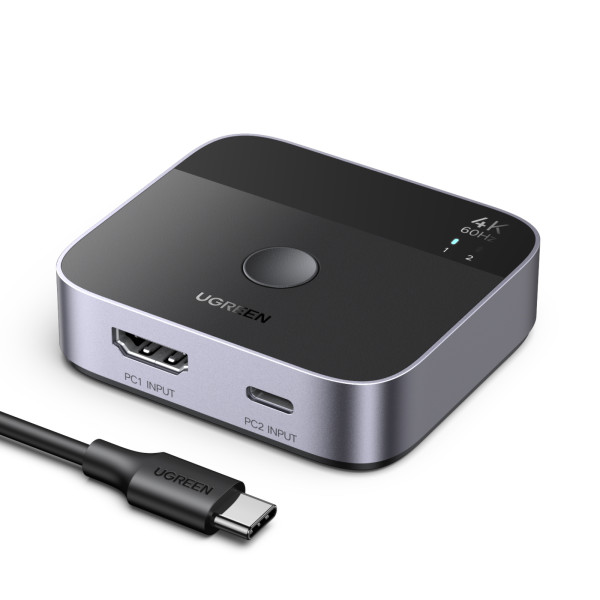UGreen AW503/55452 USB-C+HDMI Switch 2 in 1 Out 4K/60Hz (Μαύρο)