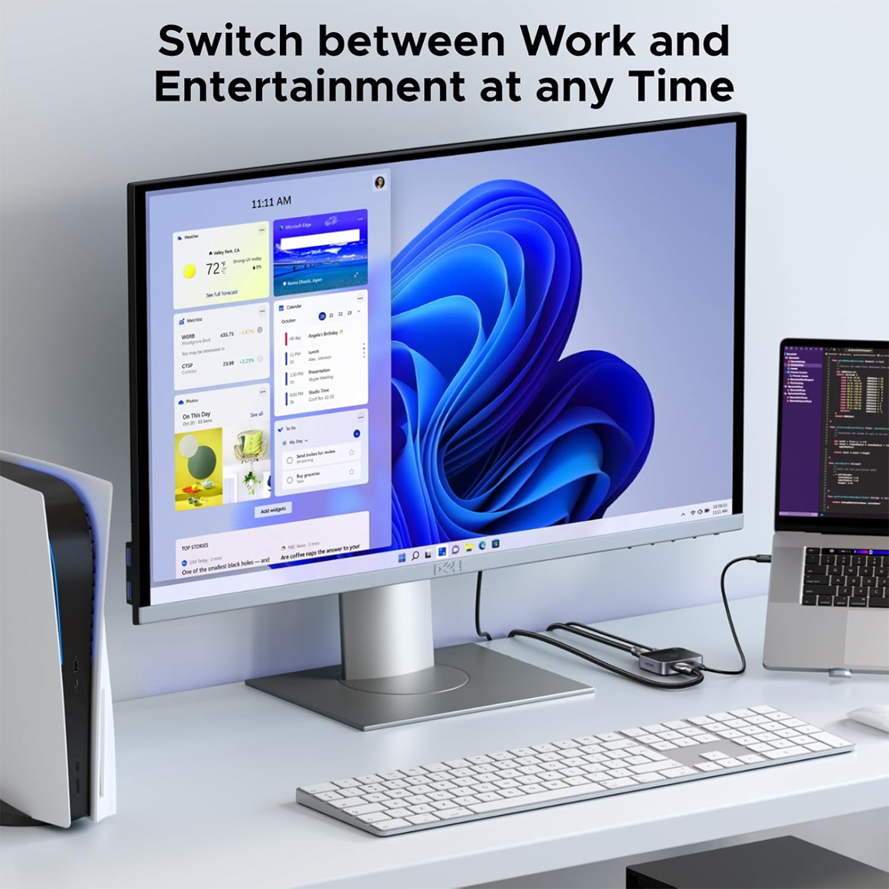 UGreen AW503/55452 USB-C+HDMI Switch 2 in 1 Out 4K/60Hz (Μαύρο)