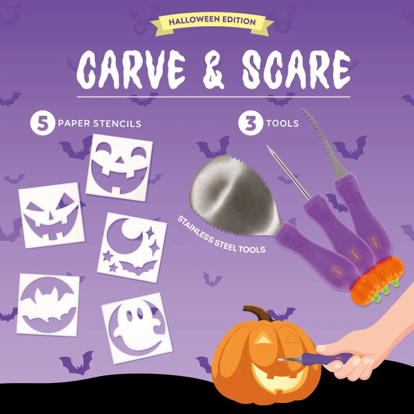 Legami Halloween VPCK0001 Σετ Σκαλίσματος Κολοκύθας - Carve & Scare