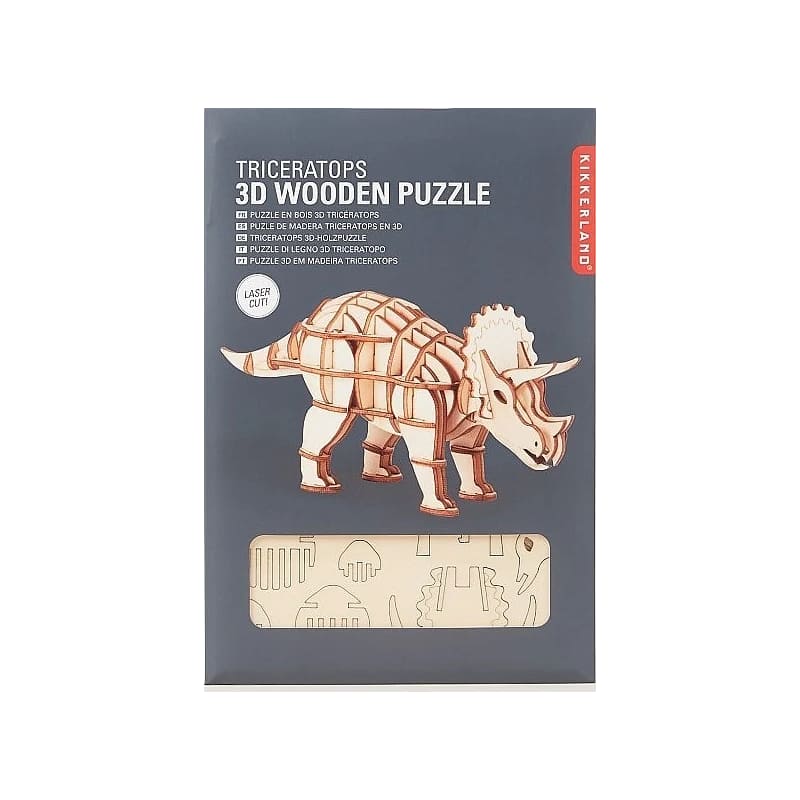 Kikkerland Ξύλινο 3D Παζλ Triceratops 