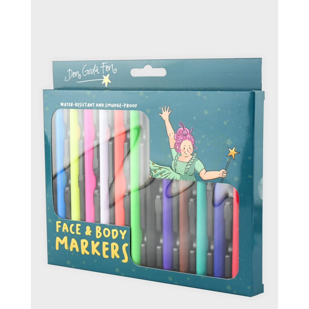 Den Goda Fen Μαρκαδόροι Προσώπου και Σώματος Πολύχρωμοι