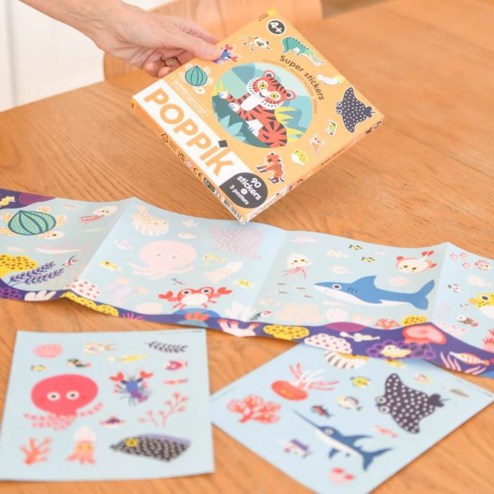 Poppik Sticker box με 100 αυτοκόλλητα - Άγρια Ζώα 
