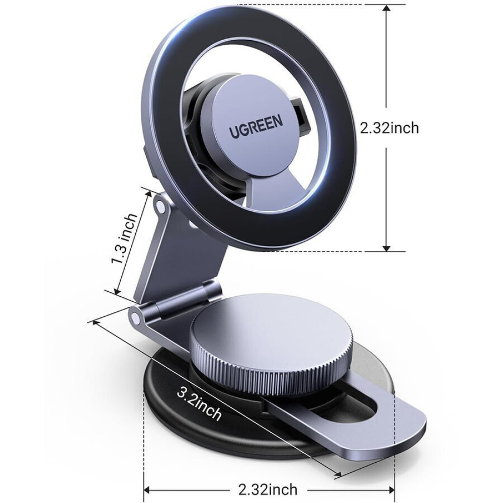 Ugreen LP865/45577 Βάση Στήριξης Smartphone, Magnetic για Αυτοκίνητο (Γκρι)