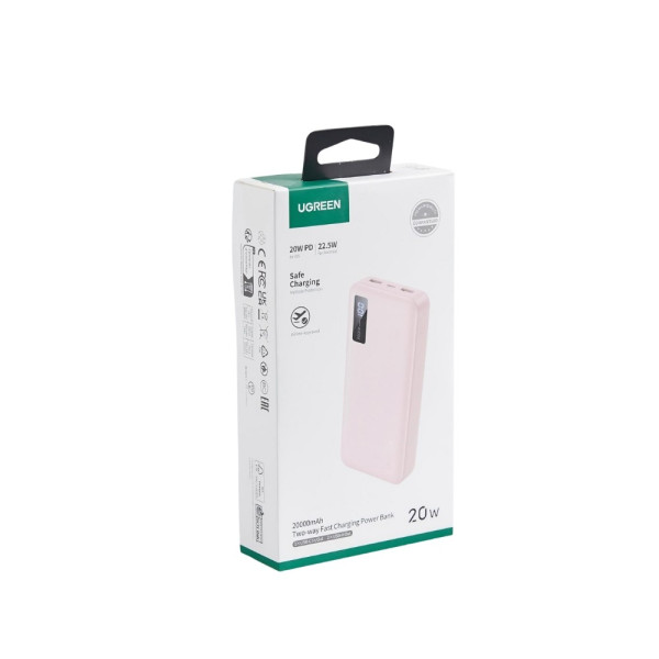 Ugreen PB312/65589B Power Bank 20000mAh 20W PD x 1 & QC3.0 x 2 (Ροζ)