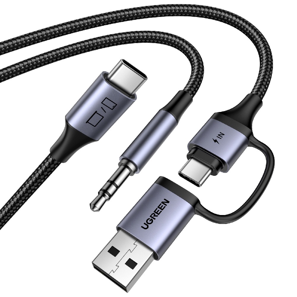 UGreen CM772/45009 Αντάπτορας ήχου 2 σε 1 ,USB-C σε 3.5mm και 1xUSB-C/USB M/M 